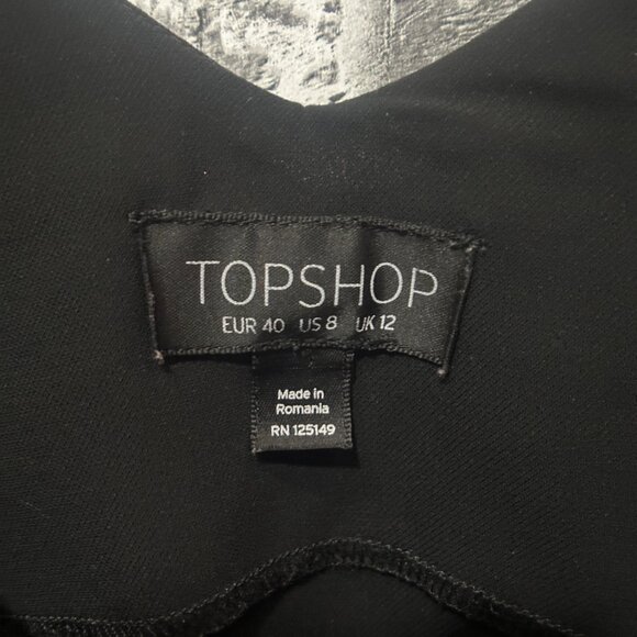 EUC TopShop Black Spaghetti Strap Blouse Size 8 - Picture 5 of 10